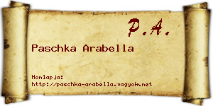 Paschka Arabella névjegykártya